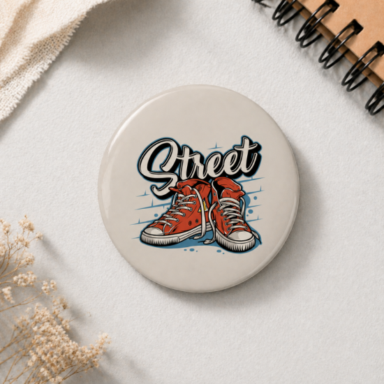 Pin Button Motif Street Size 75mm